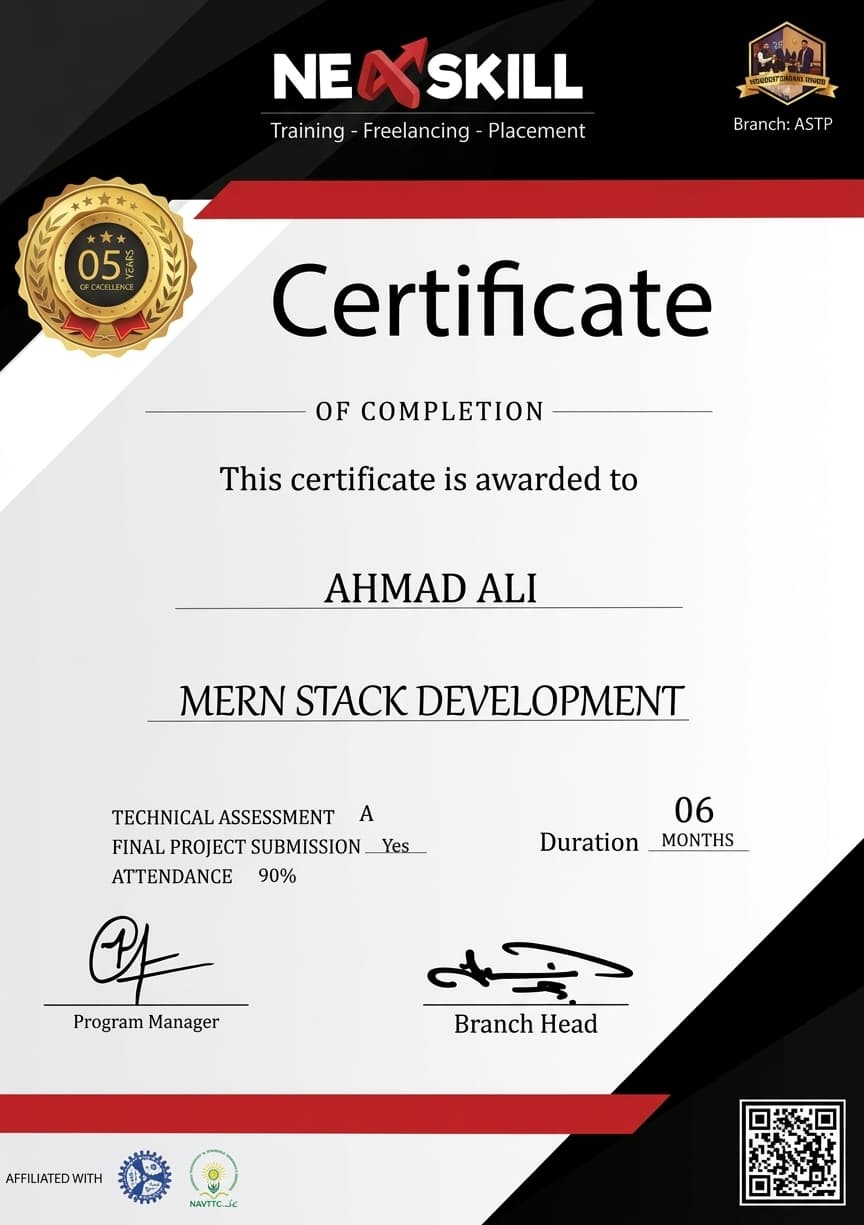 MERN Stack Development Certificate